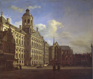 Jan van der Heyden The Dam with the New Town Hall in Amsterdam (mk05)